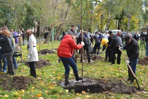 Посадка деревьев в честь 30-я театра